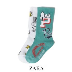 ZARA Kids | White/Green | TWO-PACK OF SNOOPY PEANUTS™ SOCKS